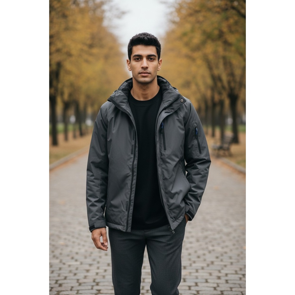 Outdoor‎ Life Mens Gray Ripstop Hooded Softshell Fleece Lined Jacket Size Medium
